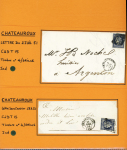10 lettres de Chateauroux AFF n°4, 25c bleu OBL grille ou PC. TB