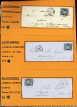 10 lettres de Chateauroux AFF n°4, 25c bleu OBL grille ou PC. TB