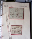 Bel album brun simili-cuir Leuchtturm avec boitier contenant 37 marques postales de Chateauroux + 6 décrets et documents dont plis de la Révolution Française. A étudier. TB
