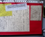 Bel album brun simili-cuir Leuchtturm avec boitier contenant 37 marques postales de Chateauroux + 6 décrets et documents dont plis de la Révolution Française. A étudier. TB