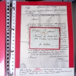 Bel album brun simili-cuir Leuchtturm avec boitier contenant 71 plis de ou pour Chateauroux avec MP et CAD dont lettre pour Chateauroux avec MP ronde "Bureau français Rome", 3 MP rouges "P 35 P Chateauroux", 2 franchise