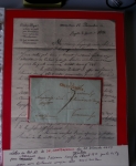 Bel album brun simili-cuir Leuchtturm avec boitier contenant 71 plis de ou pour Chateauroux avec MP et CAD dont lettre pour Chateauroux avec MP ronde "Bureau français Rome", 3 MP rouges "P 35 P Chateauroux", 2 franchise