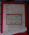 Bel album brun simili-cuir Leuchtturm avec boitier contenant 71 plis de ou pour Chateauroux avec MP et CAD dont lettre pour Chateauroux avec MP ronde "Bureau français Rome", 3 MP rouges "P 35 P Chateauroux", 2 franchise