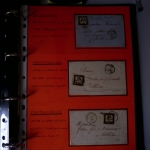 Bel album brun simili-cuir Leuchtturm contenant 87 lettres classiques affranchies de Chateauroux dont 2 AFF n°10, 3 AFF n°17, avec timbres-taxe carrés, 5 AFF Bordeaux, convoyeurs-stations etc. TB