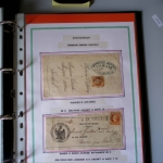 Bel album brun simili-cuir Leuchtturm contenant 87 lettres classiques affranchies de Chateauroux dont 2 AFF n°10, 3 AFF n°17, avec timbres-taxe carrés, 5 AFF Bordeaux, convoyeurs-stations etc. TB