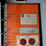 Bel album brun simili-cuir Leuchtturm contenant 87 lettres classiques affranchies de Chateauroux dont 2 AFF n°10, 3 AFF n°17, avec timbres-taxe carrés, 5 AFF Bordeaux, convoyeurs-stations etc. TB