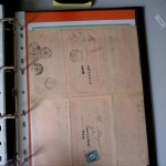 Bel album brun simili-cuir Leuchtturm contenant 87 lettres classiques affranchies de Chateauroux dont 2 AFF n°10, 3 AFF n°17, avec timbres-taxe carrés, 5 AFF Bordeaux, convoyeurs-stations etc. TB