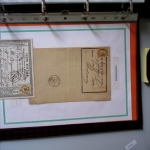 Bel album brun simili-cuir Leuchtturm contenant 87 lettres classiques affranchies de Chateauroux dont 2 AFF n°10, 3 AFF n°17, avec timbres-taxe carrés, 5 AFF Bordeaux, convoyeurs-stations etc. TB