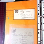 Bel album brun simili-cuir Leuchtturm contenant 87 lettres classiques affranchies de Chateauroux dont 2 AFF n°10, 3 AFF n°17, avec timbres-taxe carrés, 5 AFF Bordeaux, convoyeurs-stations etc. TB