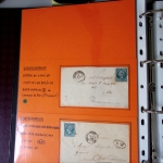 Bel album brun simili-cuir Leuchtturm contenant 87 lettres classiques affranchies de Chateauroux dont 2 AFF n°10, 3 AFF n°17, avec timbres-taxe carrés, 5 AFF Bordeaux, convoyeurs-stations etc. TB