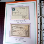 Bel album brun simili-cuir Leuchtturm contenant 87 lettres classiques affranchies de Chateauroux dont 2 AFF n°10, 3 AFF n°17, avec timbres-taxe carrés, 5 AFF Bordeaux, convoyeurs-stations etc. TB