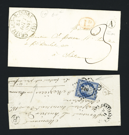 19 plis avec marques postales et lettre affranchies de Chatillon sur Indre dont 2 ports payés 41 x 17mm, boites rurales etc. Joli lot