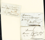 42 plis de La Châtre dont ports payés, lettres affranchies (dont 2 BM dans un ovale). Bel ensemble