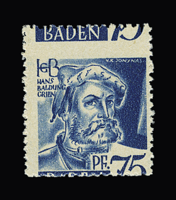 N°11 75p bleu, variété superbe piquage à cheval,