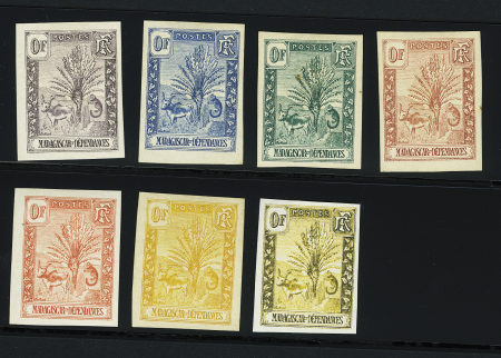 N°77A Essai Chassepot : 7 essais de couleurs à 0f,