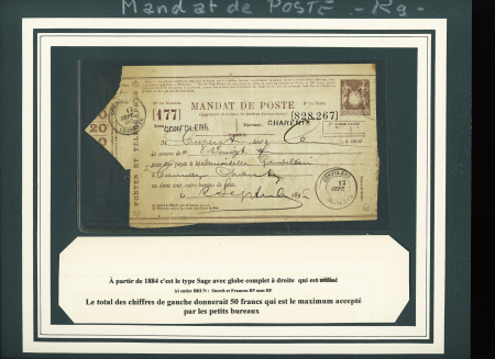 Collection de 12 BONS DE POSTE sur pages dont F1, K1,