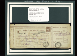 Collection de 12 BONS DE POSTE sur pages dont F1, K1,