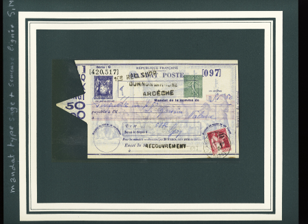 Collection de 12 BONS DE POSTE sur pages dont F1, K1,