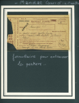 Collection de 12 BONS DE POSTE sur pages dont F1, K1,