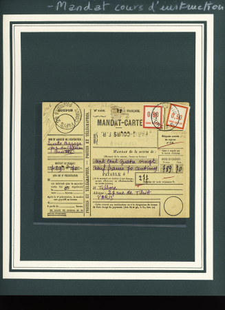 Collection de 12 BONS DE POSTE sur pages dont F1, K1,