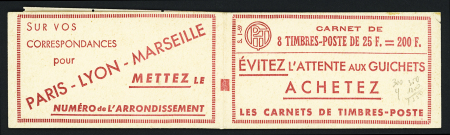 N°1011C-C1b 25f Muller carnet avec variété découpe
