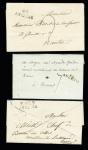 "42 Ancenis" (28 x 8mm - 1796 - ind 16) - 42 Ancenis (30 x 12mm - noir, 1826 - ind 16) - P 42 P Ancenis (1827 noir - ind 13). Les 3 TB
