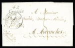 Lettre avec cursive "42 Croisic" + CAD T12 Guérande (1832). Ind 14. TB