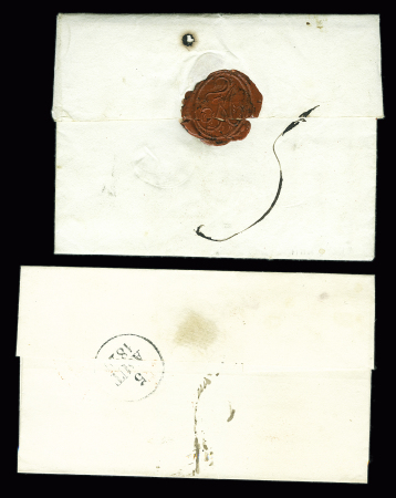 2 MP : "42 Machecoul" (rouge - 41 x 9mm - ind 15) + "P 42 P Machecoul" (45 x 12mm - ind 16). TB