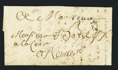 Lettre de Nantes pour Rennes (1718) (L n°2), ind 18. TB