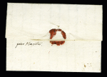 Lettre de Saint Pierre (Martinique) pour Bordeaux avec MP "N" couronné d'entrée par Nantes. Rare et TB