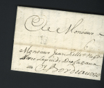 Lettre de Saint Pierre (Martinique) pour Bordeaux avec MP "N" couronné d'entrée par Nantes. Rare et TB