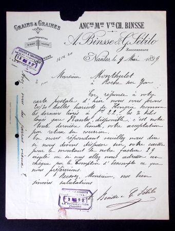 7 documents de Nantes dont factures illustrées période Sage et document à en-tête "artillerie - arsenal de construction de Nantes" rédigé par Vallier, chef de bataillon (an 3). TB
