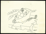 TAAF n°19, 25F Charcot, OBL CAD "Terre Adélie TAAF" (23.12.1961) sur carte de vœux PEV (explorateur en panne dans son véhicule à chenilles) avec griffe 12e expédition et diverses signatures. TB