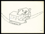 Groenland n°24 OBL CAD "SDR Stromfjord (1959) sur CP PEV (2 explorateurs en véhicule à chenilles se rencontrant) avec griffe bleue "courrier transporté par hélicoptère" et signature PEV. TB