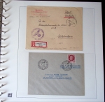 Album Safe brun contenant 16 plis de la Poche de Saint-Nazaire (1944 - 1945). Lot varié dont 1 lettre AFF guerre n°8. TB