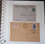 Album Safe brun contenant 16 plis de la Poche de Saint-Nazaire (1944 - 1945). Lot varié dont 1 lettre AFF guerre n°8. TB