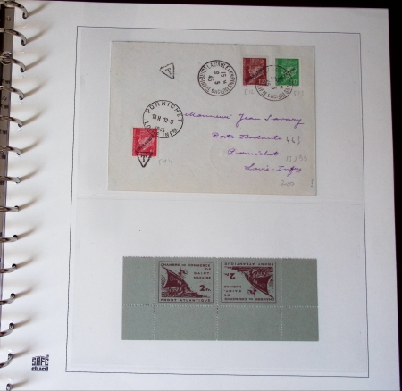 Album Safe brun contenant 16 plis de la Poche de Saint-Nazaire (1944 - 1945). Lot varié dont 1 lettre AFF guerre n°8. TB