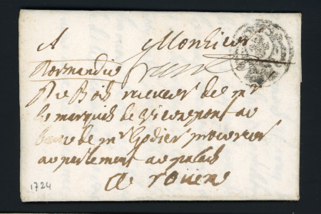 MP PP orné d'un lys + "franc" manuscrit sur lettre