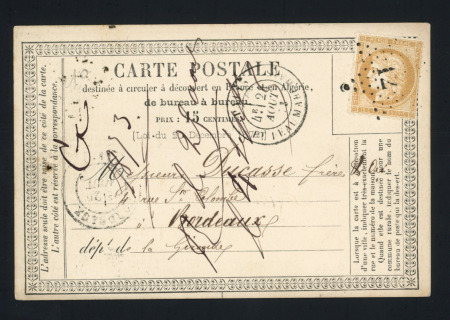 CP Annonces modèle N°10, 15c Cérès étoile 12,