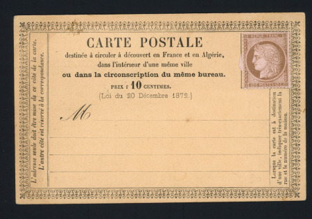 CP Annonces modèle N°9, 10c Cérès neuf, Maison