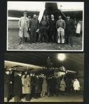 5 photos d'époque dont l'équipage devant le Trait d'Union et portrait de Le Brix + coupure de journal anglais sur l'accident. TB