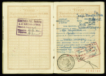 Passeport de Le Brix délivré le 22 juin 1931 juste avant la 1ère tentative du Trait d'Union avec cachets des visas des consulats à Paris des pays à survoler : Allemagne, Pologne, URSS, Chine. TB
