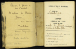 Livret de vol de Le Brix 1926 - 1928 : guerre du RIF et divers dont aux pages 52 à 61 les étapes du tour du monde avec Costes, puis le tour d'Europe (p.62 - 63) et le raid France-Indochine avec Paillard et Jousse (p.64