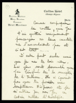 Après le succès du tour du monde aérien (10 oct 27 - 14 avril 28) Dieudonné Costes et Joseph Le Brix se brouillent définitivement : lettre manuscrite de 6 pages signée Le Brix où il énumère tous ses griefs contr