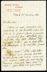 2 correspondances de soutien moral à la compagne de Joseph Le Brix avec signatures autographes de Maurice Rossi (Oran dec 1931)et d'Yvonne Doret, épouse de Marcel Doret (18 oct 1930). TB