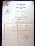 6 documents officiels dont promotion comme enseigne de vaisseau, brevet de pilote de ballon libre. TB
