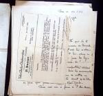 Ensemble de documents dont certains postérieurs à la mort de Le Brix : préparation du raid Paris-Tokyo, factures, etc. A étudier. TB