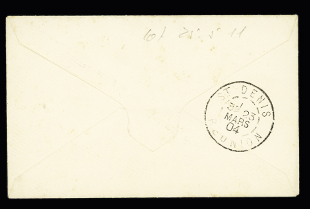 N°78B, demi-timbre OBL Diego-Suarez (1904) sur une petite lettre pour Saint-Denis (Réunion), avec arrivée, signé Calves. TB. Cote 165€
