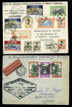 9 premiers vols des colonies dont retour Indochine-France par Costes et Bellonte (17.11.29) AFF divers Indochine dont 2 timbres surchargés Pécule. TB