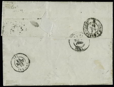 N° 48 (filet effleuré) +37 sur lettre de Lyon 30.06.71